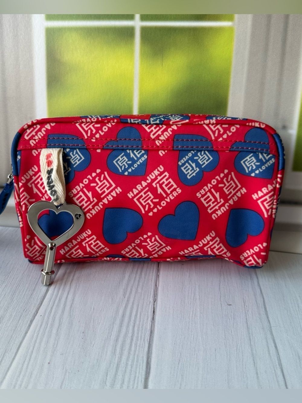 Harajuku Lovers Cosmetic Bag Gwen Stefani Y2K Hearts Makeup Pouch Kawaii